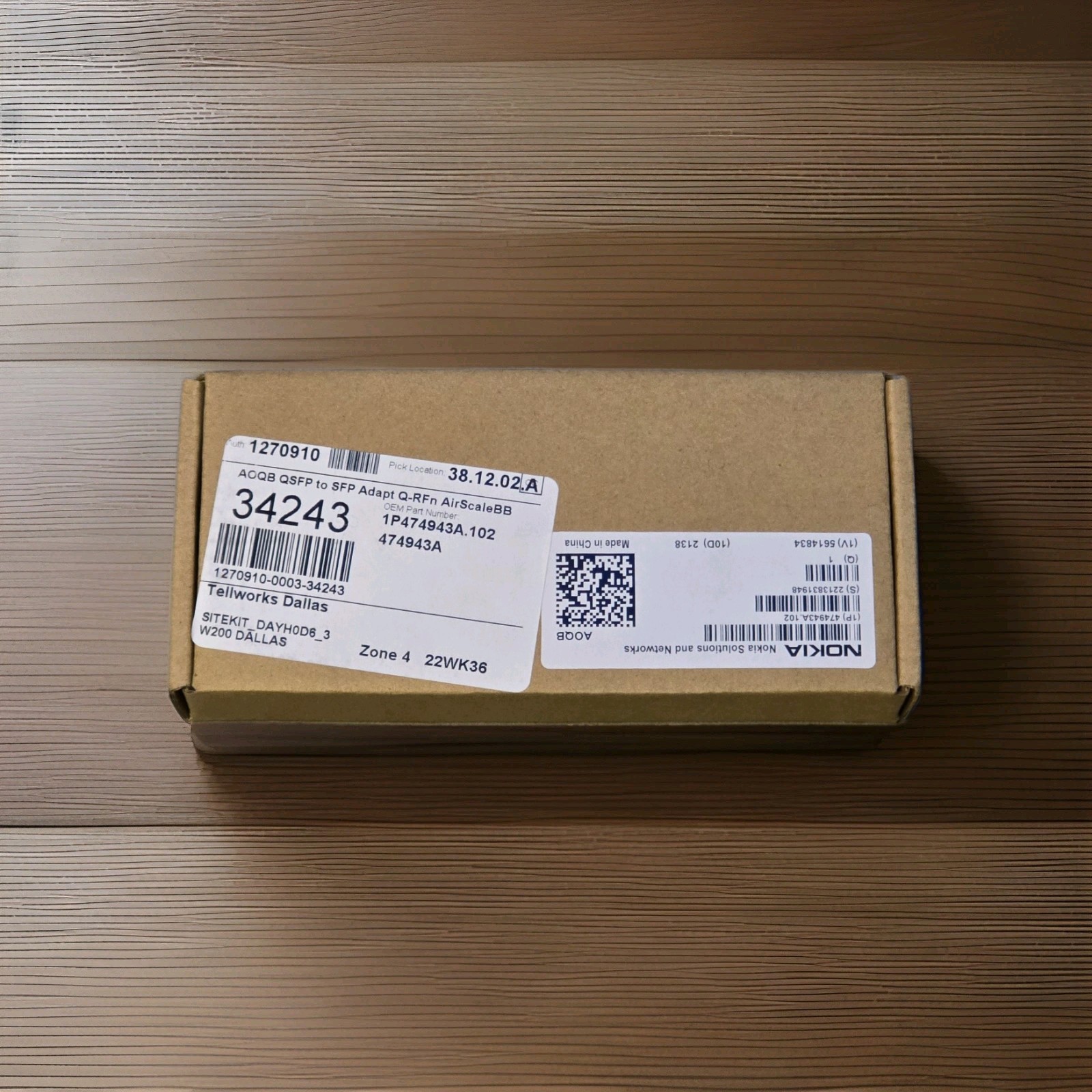 Nokia, AOQB QSFP to SFP Adapt Q-RFn AirScaleBB,  LX5404ENR-C85. New In Box!