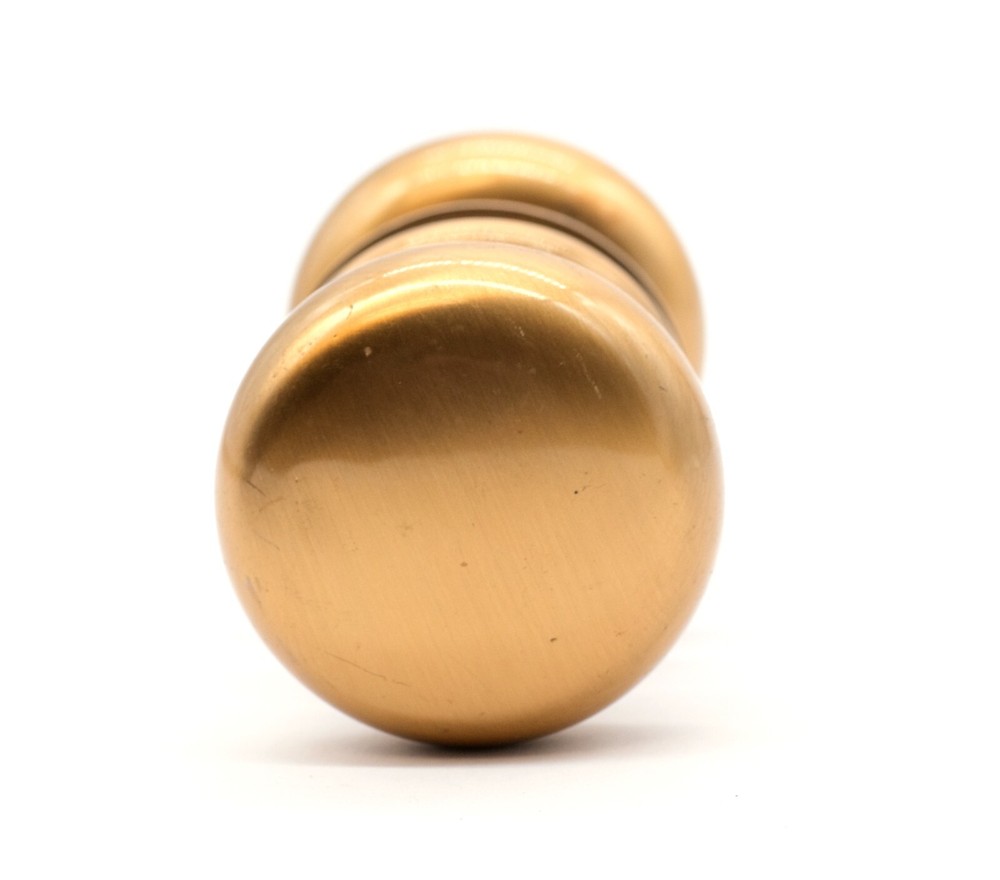 Pair of Lacquered Brass Door Knobs with Rosettes