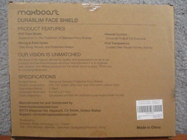 Maxboost Protective Face Shield - 3 Pack ( Size), DuraSlim Series Reusable Full