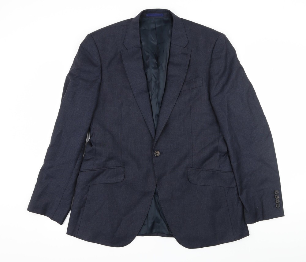 NEXT Mens Blue Wool Blend Suit Jacket Size L