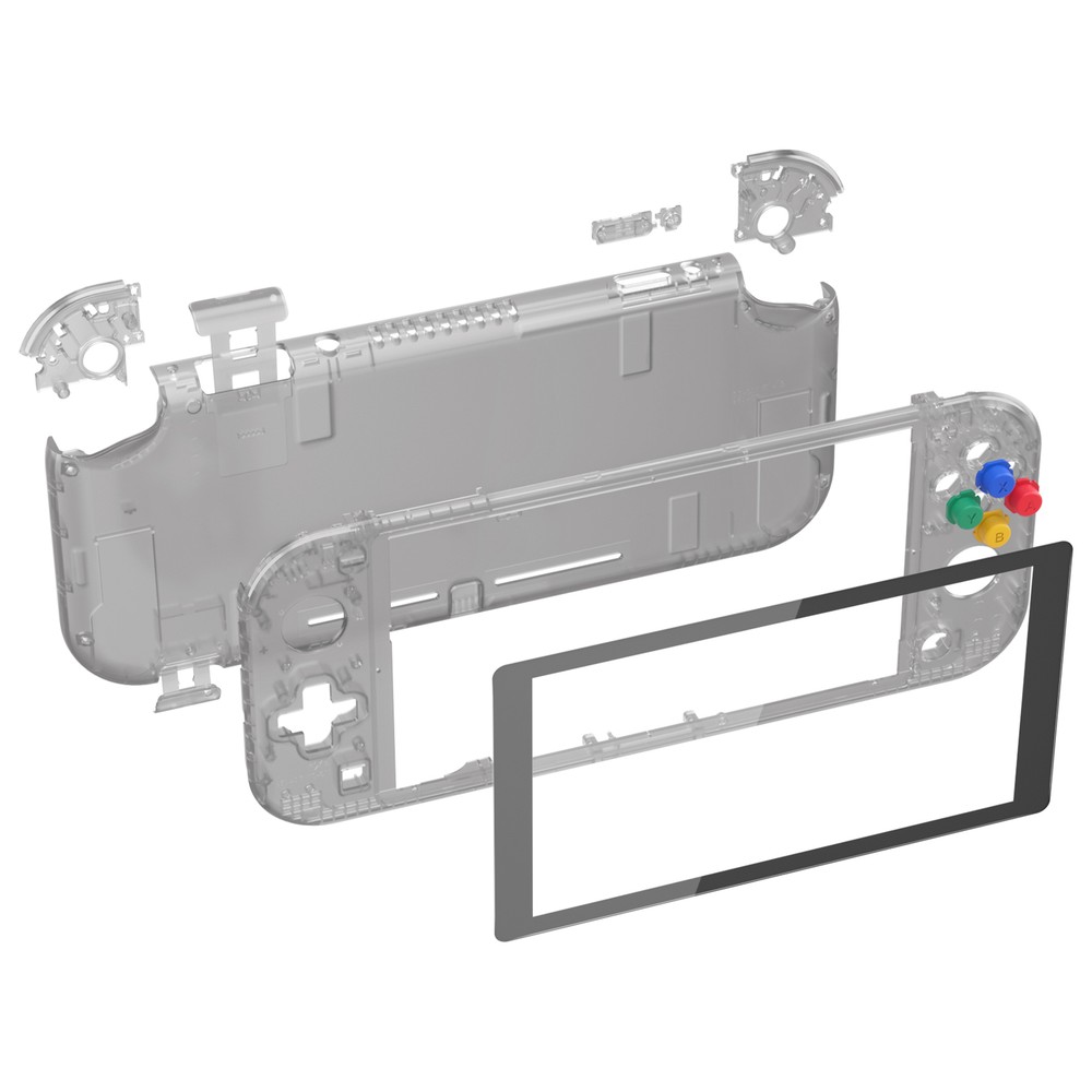 Replacement Case Faceplate Backplate Buttons Kit Clear For Nintendo Switch Lite