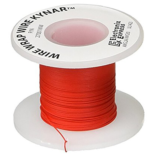 Wire Wrap Solid Kynar Wire 30 Gauge (Red, 100 feet)