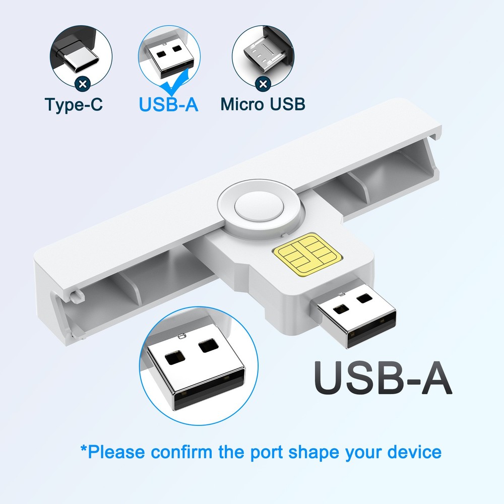 Durable Mini USB Card Reader ID CAC Smart Card Reader for SIM Chip ID Card