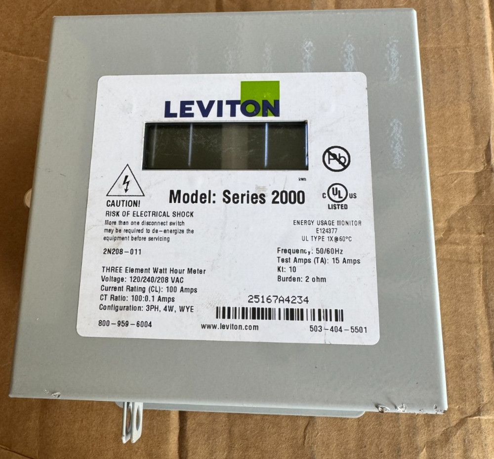 Leviton Series 2000 Three Phase Indoor Meter