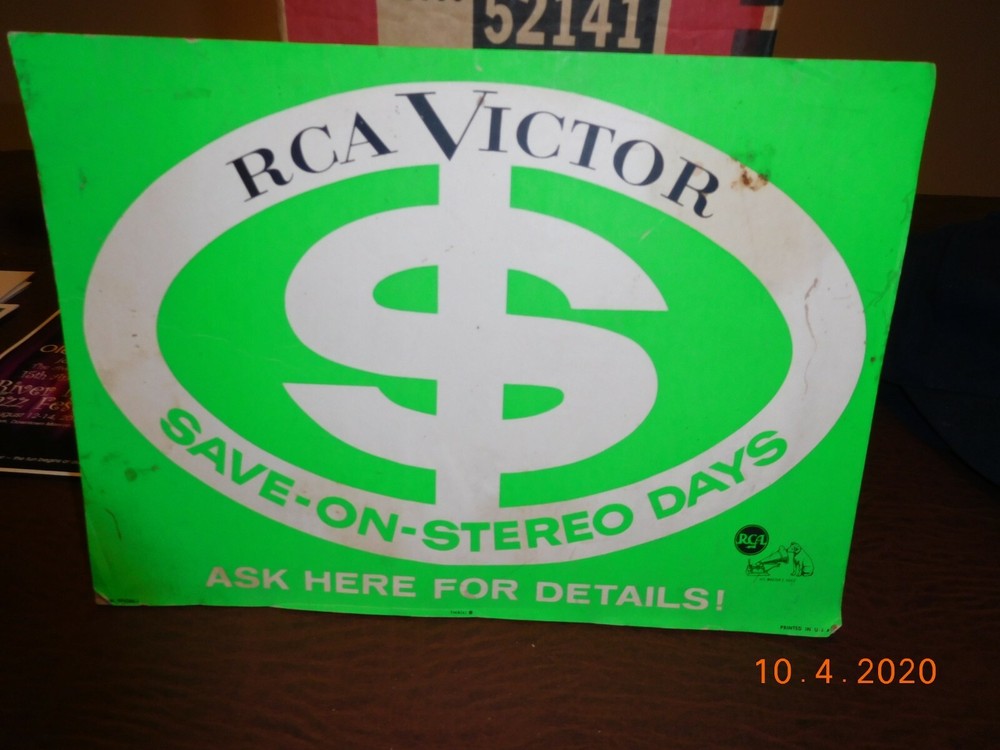 RCA Victor Cardboard Display 10" x 13"