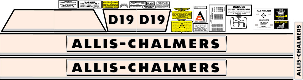 Allis Chalmers  D19 Complete Decal Set