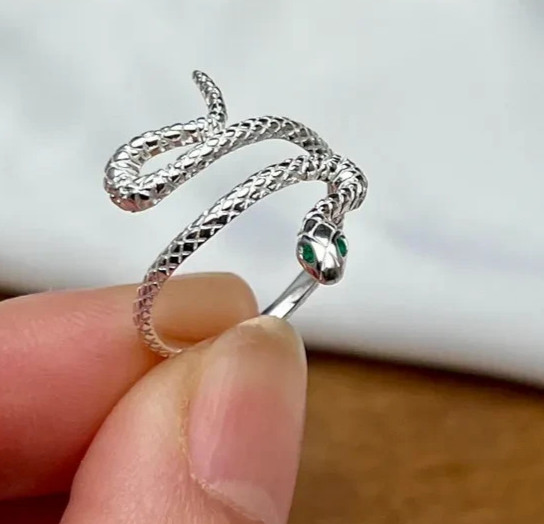 Snake Ring Adjustable Snake Ring Open Snake Ring Sterling Silver Snake Ring