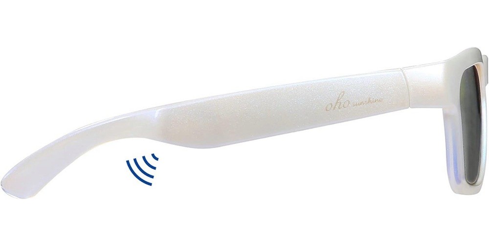 OhO Smart Glasses,Polarized Sunglasses w/Bluetooth Speaker, White Transitional