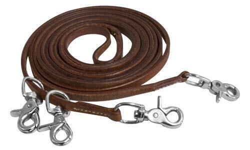 Showman 11' Harness Leather Draw Reins