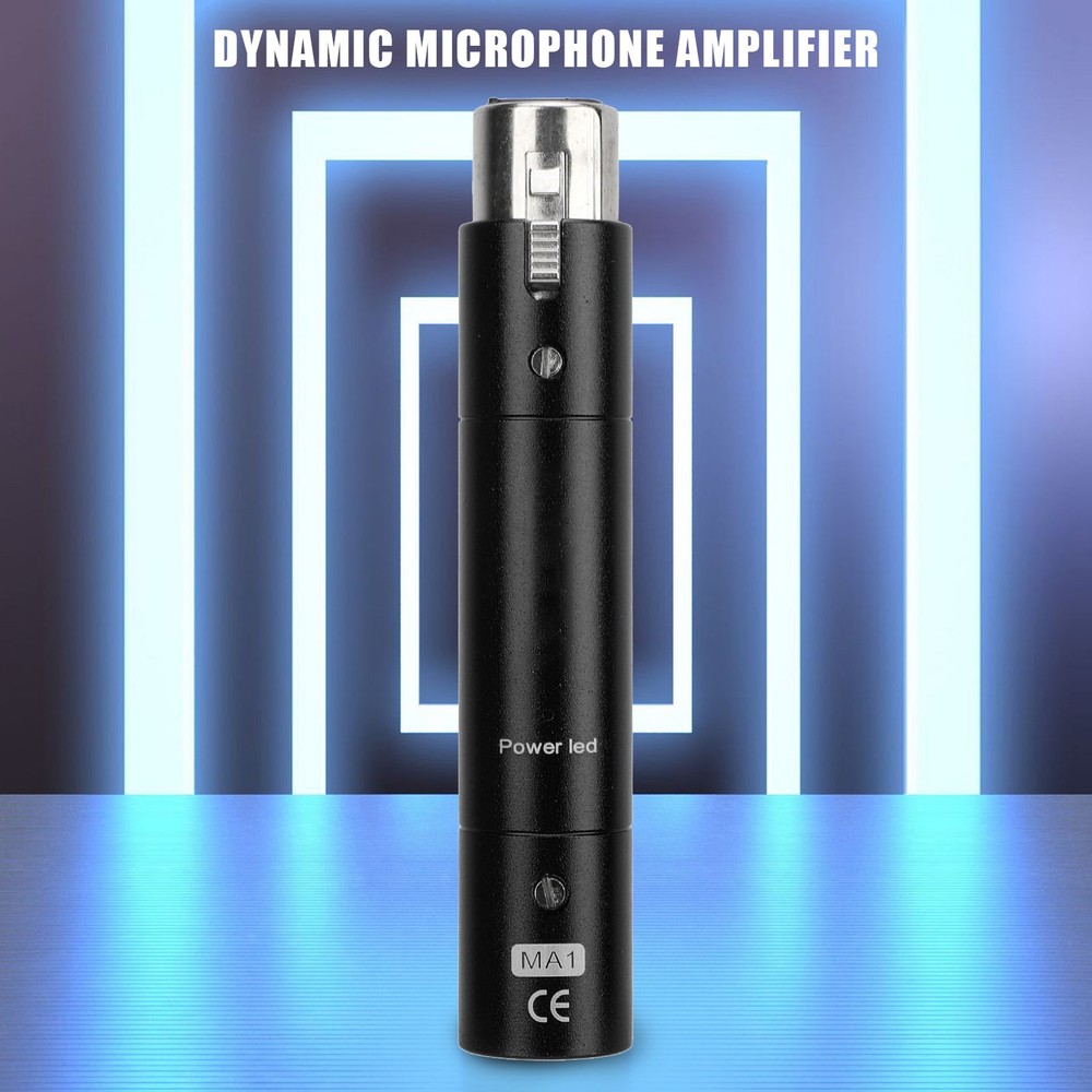 Black Inline Microphone Preamp Lossless Amplification Dynamic Active Inline WT