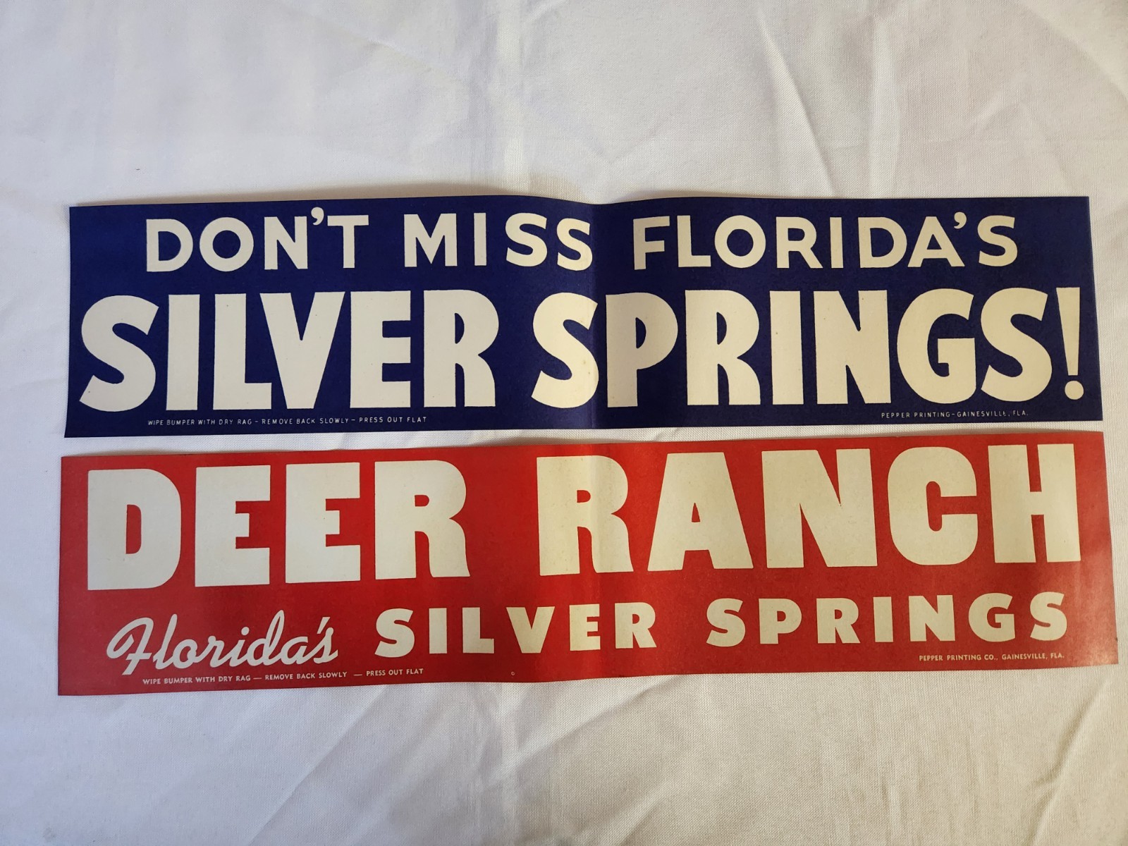 Vintage 1950's Silver Springs Florida Bumper Stickers! New!! Old Stock!! Rare!!