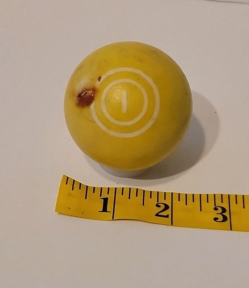 Vintage No.1 Solid  Yellow Pool Ball Billiard 2" Replacement (E)