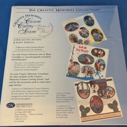 NIP Creative Memories Custom Cutting System OVAL PATTERNS Set of4 & Template NEW