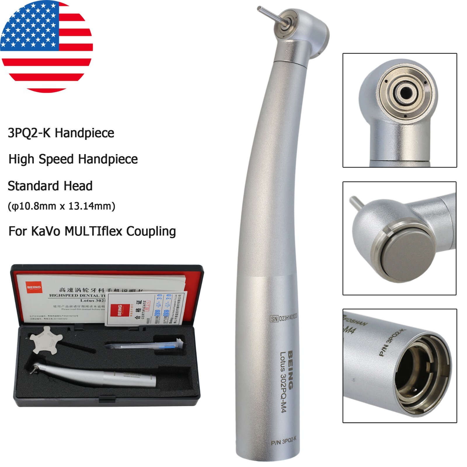 BEING Dental High Speed Fiber Optic LED Handpiece For KaVo MULTIflex NSK Coupler