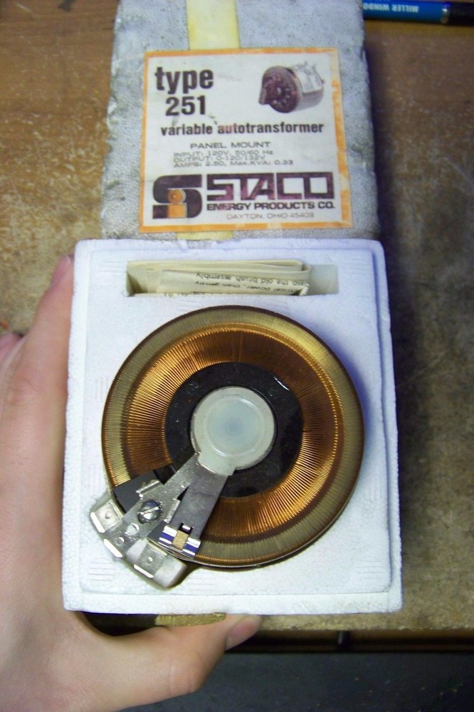 NOS Staco Type 251 Variable Autotransformer, Panel Mount