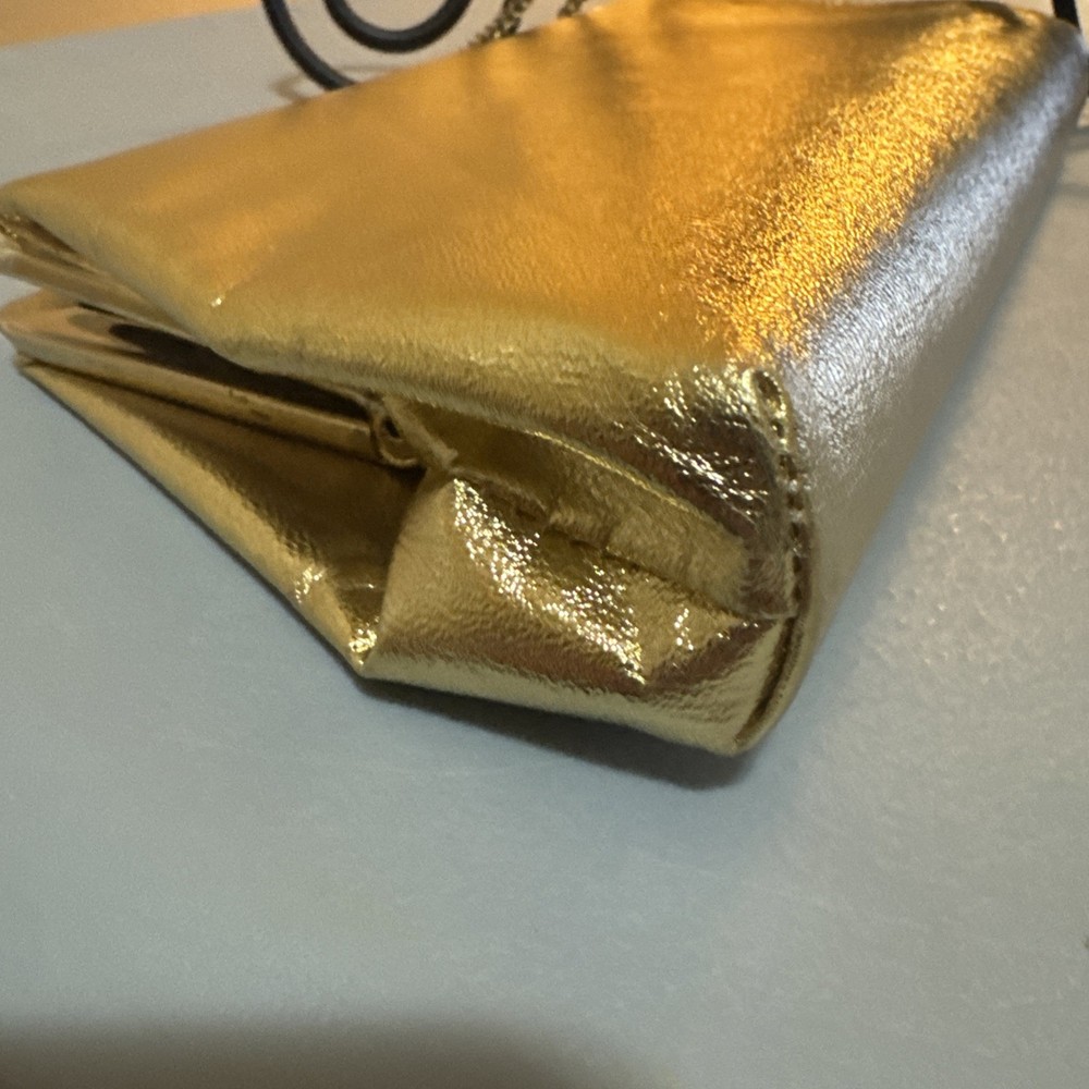 1950s Gold Clutch w/ Gold Chain Strap.