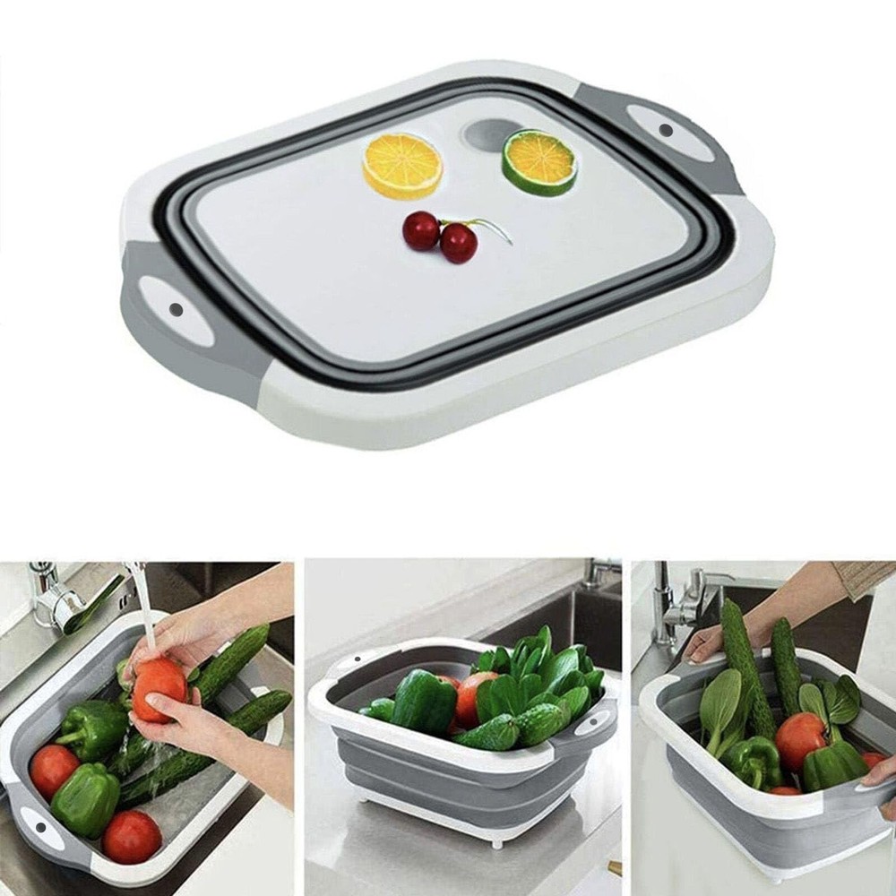 Collapsible Washing Bowl, Multi Function Bowl Drying Rack, Portable Cutting B...