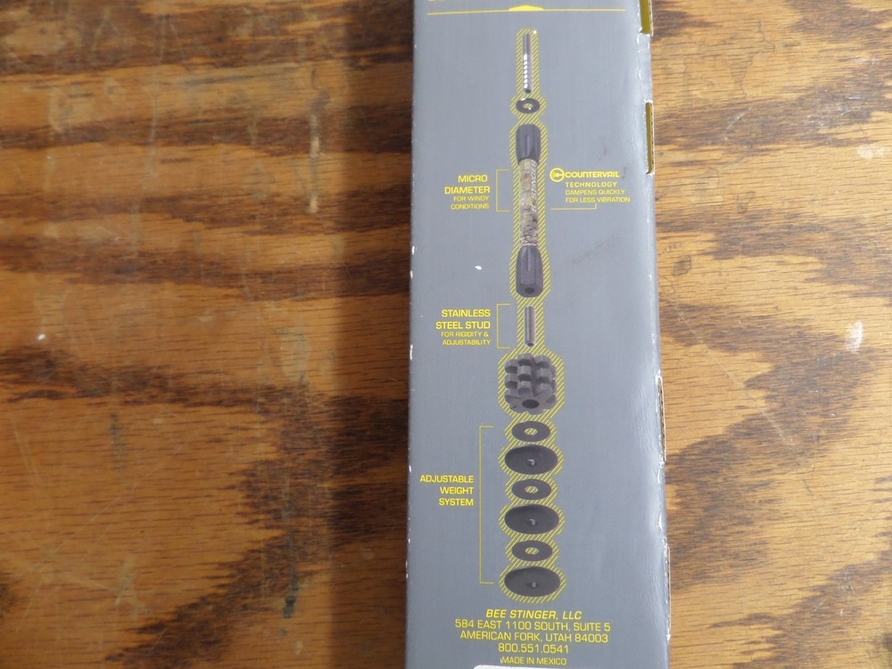 8" RED MicroHex Bee Stinger stabilizer with countervail - FREE SHIPPING