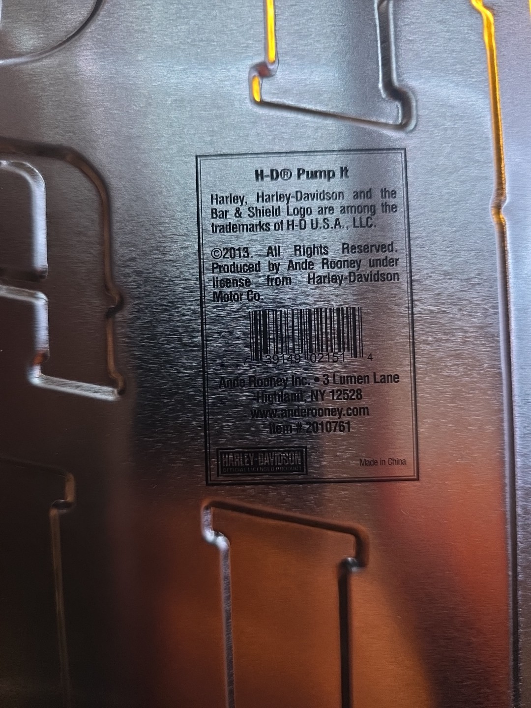 Harley Davidson Fuel For Life Gas Pump Embossed Tin Metal Sign