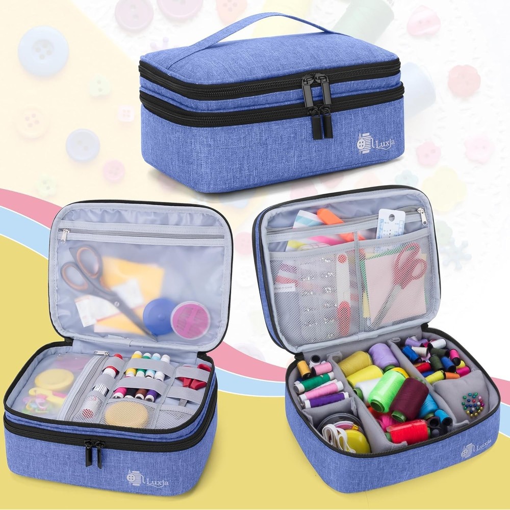 Compact Sewing Tool Organizer Bag with Removable Dividers for Easy Access
