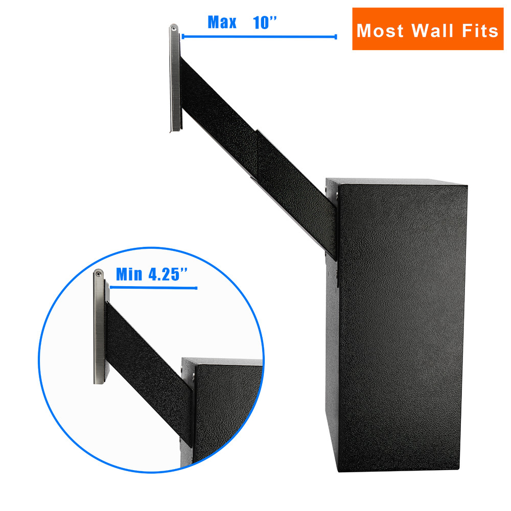 OPEN BOX Rainproof Through the Wall Locking Mailbox with 10'' Adjustable Chute