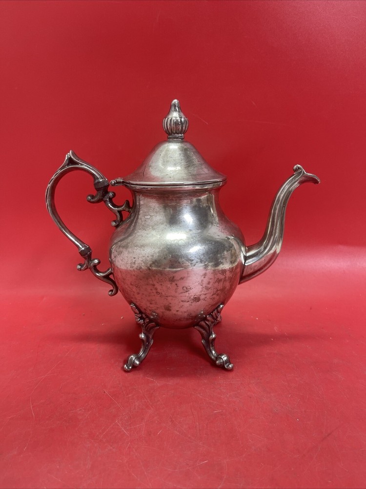 Vintage Birmingham Silver Company BSC Tea/Coffee Pot Silver on Copper