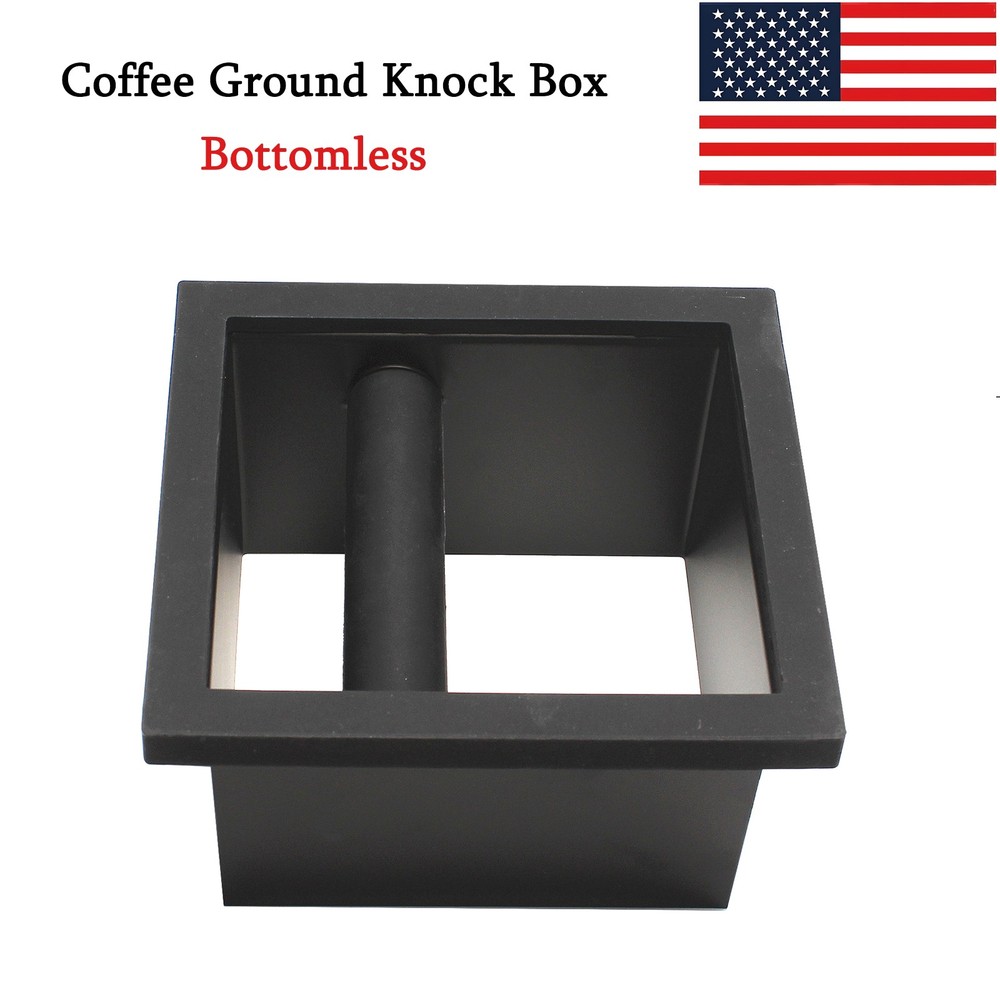 Espresso Coffee Ground Knock Box Chute Bottomless Knocking Residue Box Rectangle