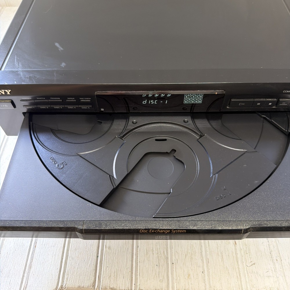 Sony CDP-CE335 5-Disc CD Carousel Changer Player NO REMOTE - TESTED & Working!