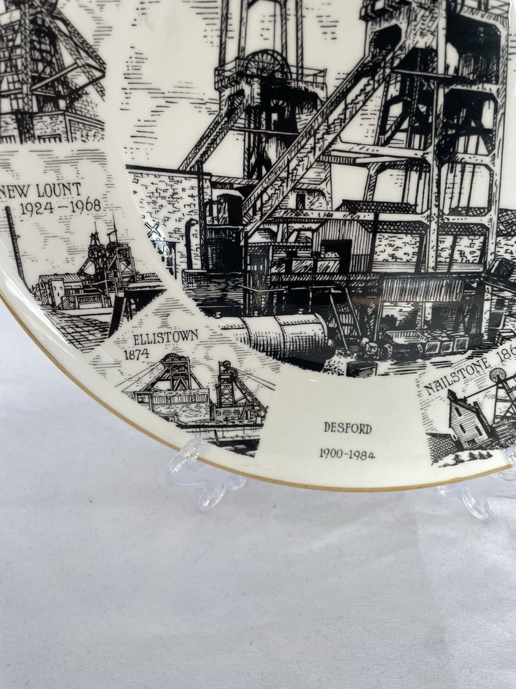 Leicestershire Coalfield Coal Mine Mining Plate Fine Bone China