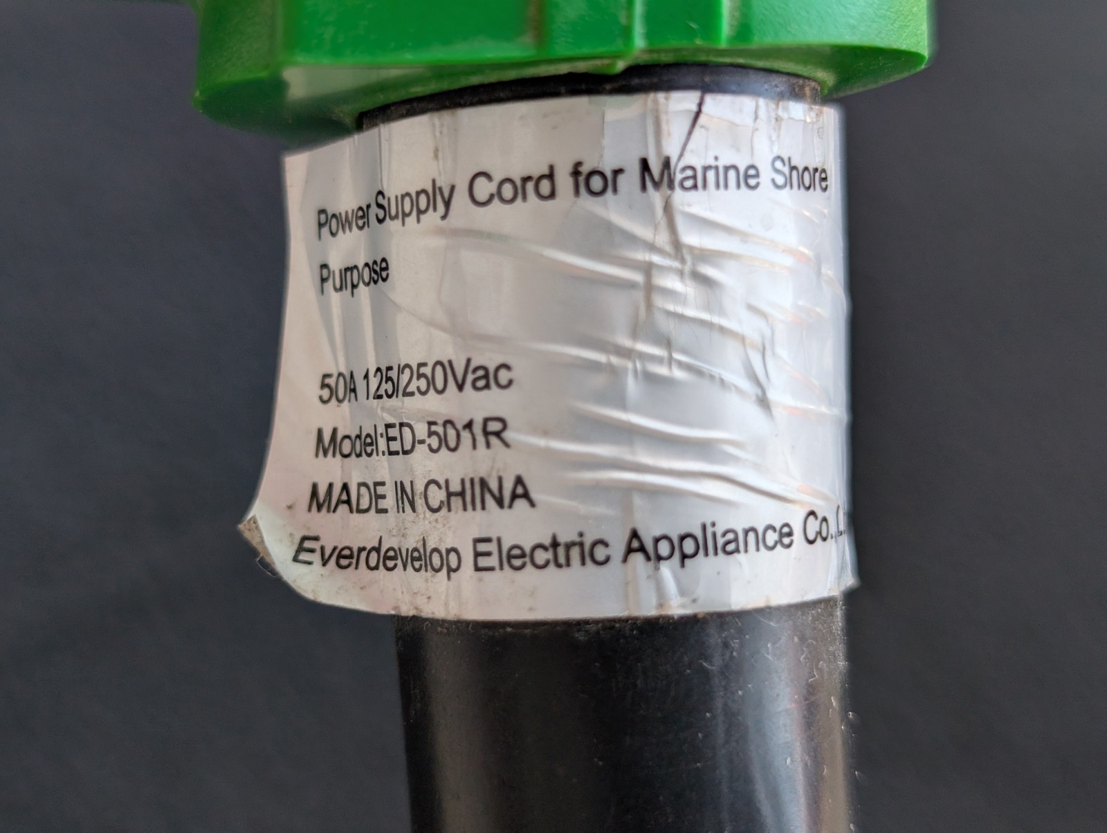 50 AMP Marine Shore Power Supply Cord Cable - 15 Feet - Everdevelope - FREE SHIP