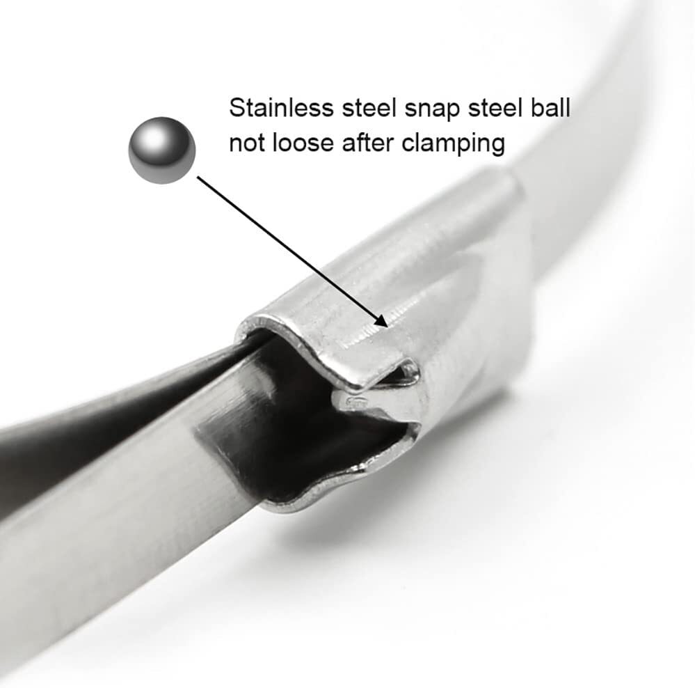 100PCS Metal Zip Ties Stainless Steel Heavy Duty Self-Locking Cable Ties Lock US