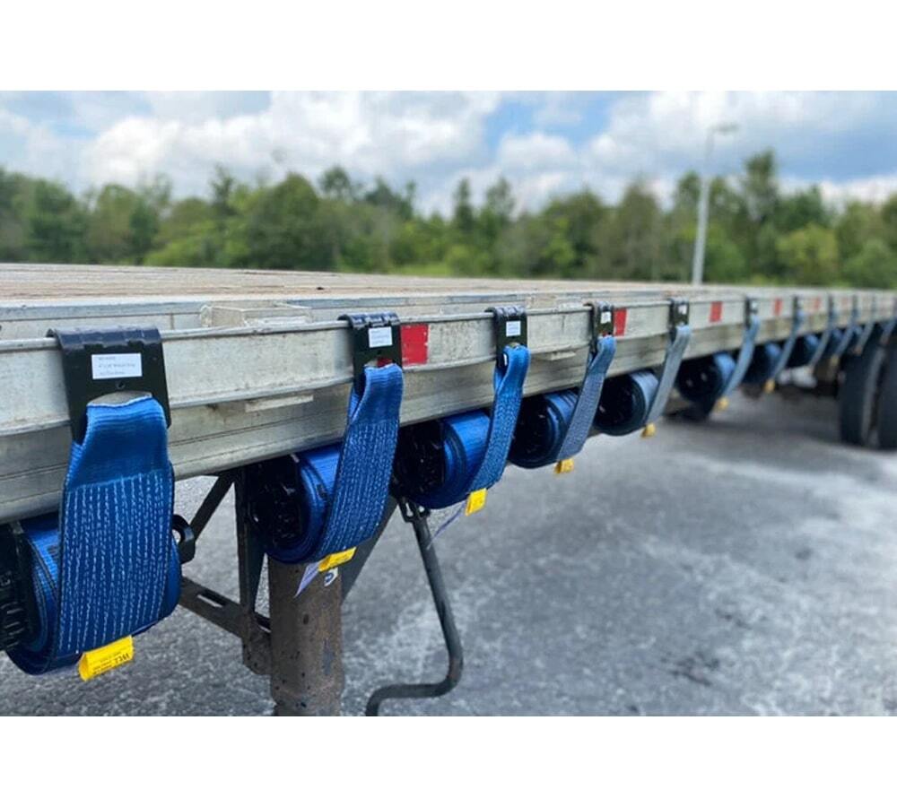 (4 Pack) 4" x 40' Winch Strap with Flat Hook - Blue