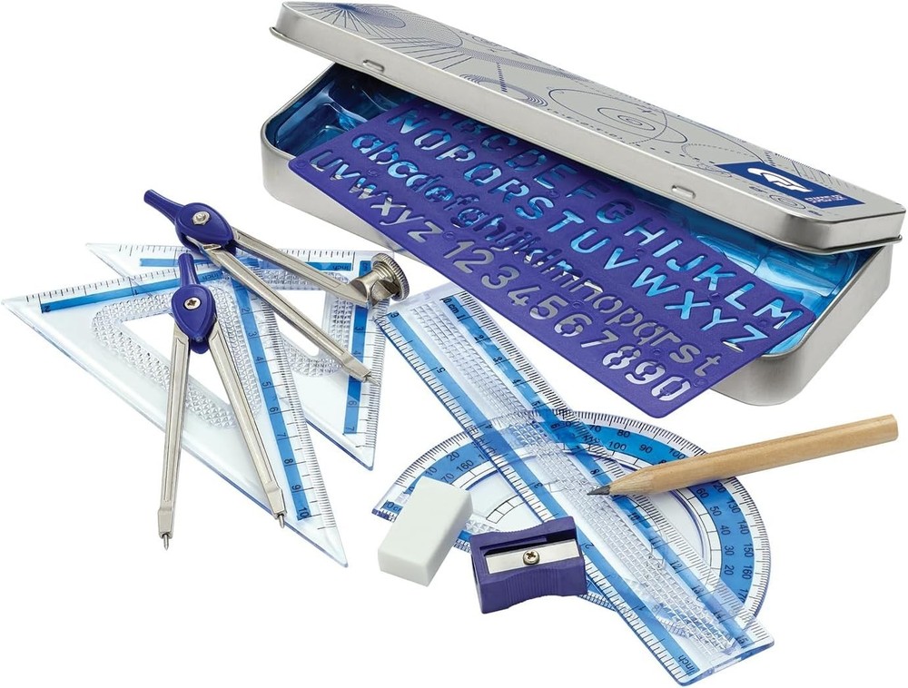 Complete 10-Piece Technical Drawing Set with Ruler and Stencils for Precision