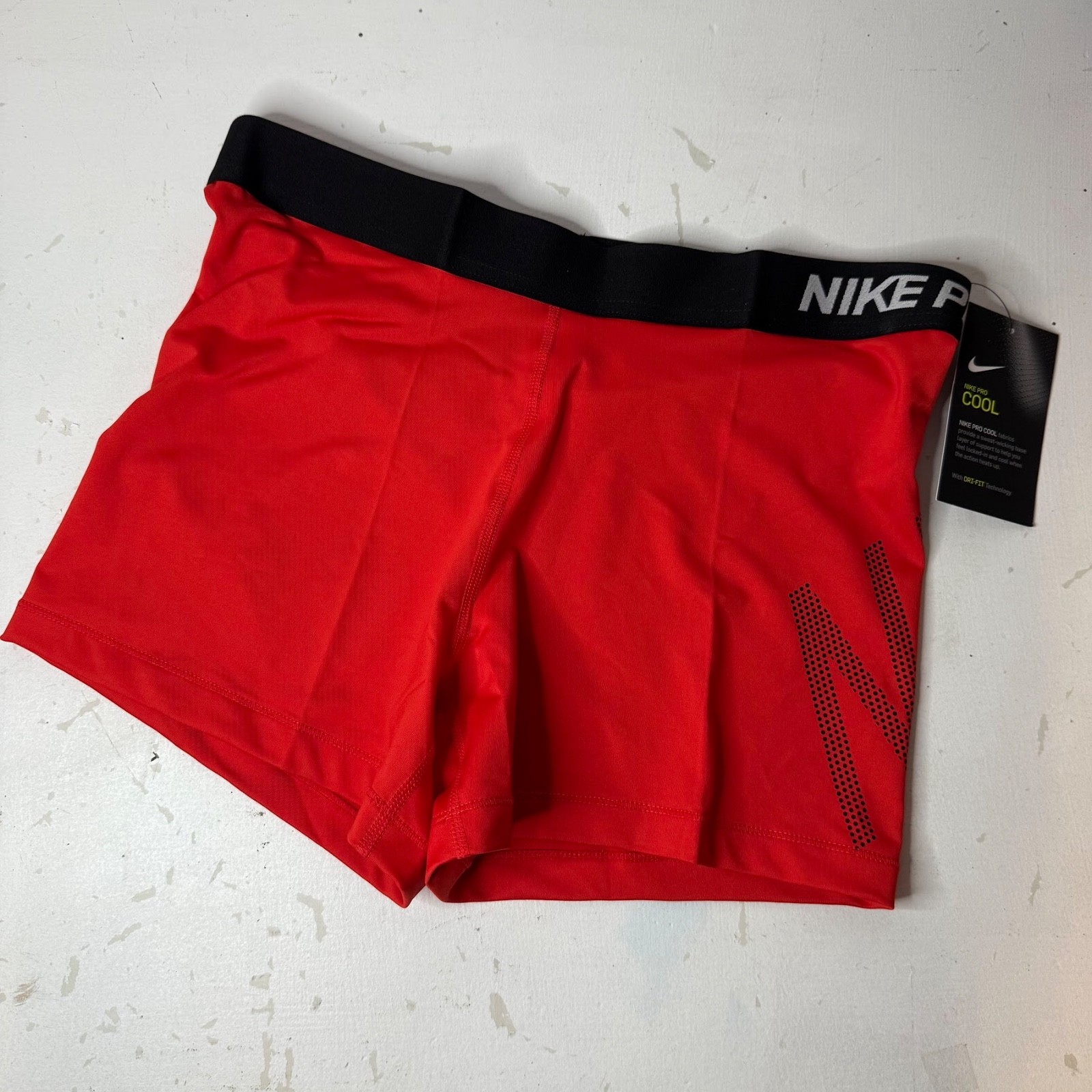 NWT Nike Pro Cool Women's Compression Yoga Training Shorts Pink/Red/Black Large