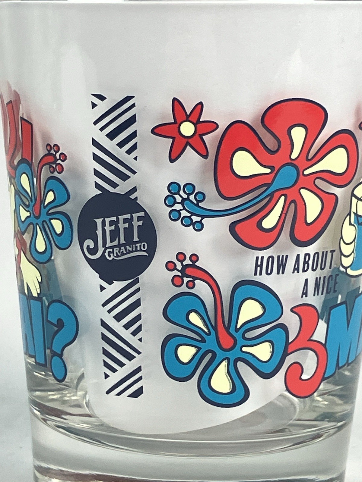 How About a Mai Tai? Mai Tai Glass Jeff Granito Tikiland Trading 14 Oz Blue New