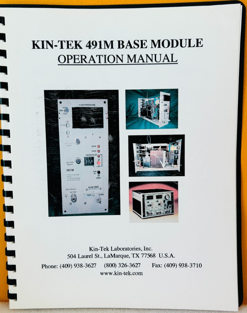 Kin-Tek Laboratories 491M Base Module Operation Manual.