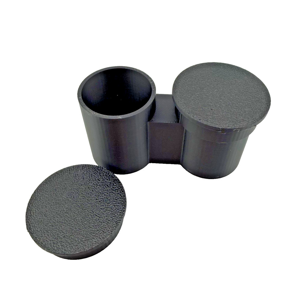 Dual Microscope Objective Holder w/ Caps – RMS Compatible – Made in USA (A)