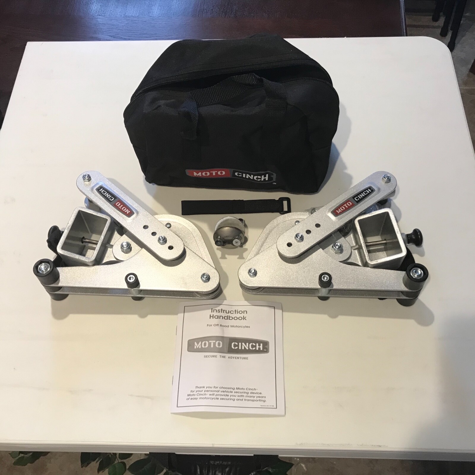 Moto Cinch strapless tie downs for motorcycles