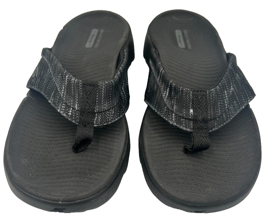 Skechers Women's Go Walk Massage Fit Slip On Flip Flop Sandals Black Size:7 152J