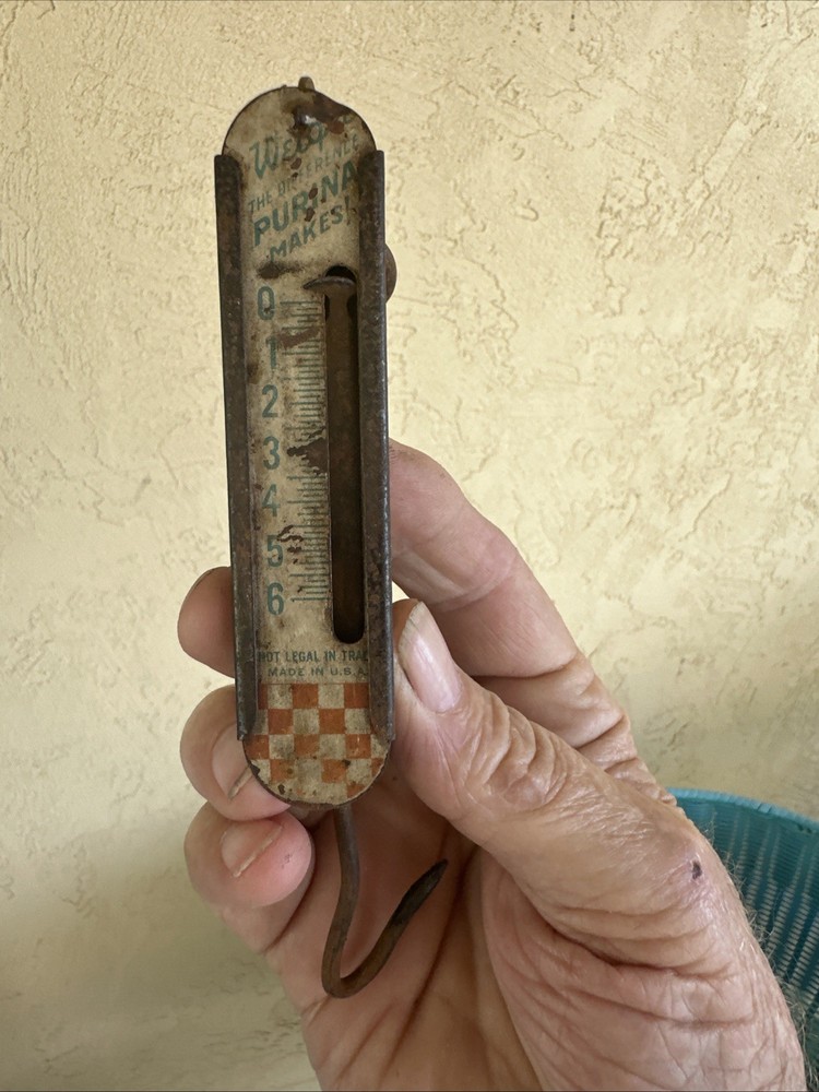Antique Purina Spring Scale With Old Hand Corn Husker.