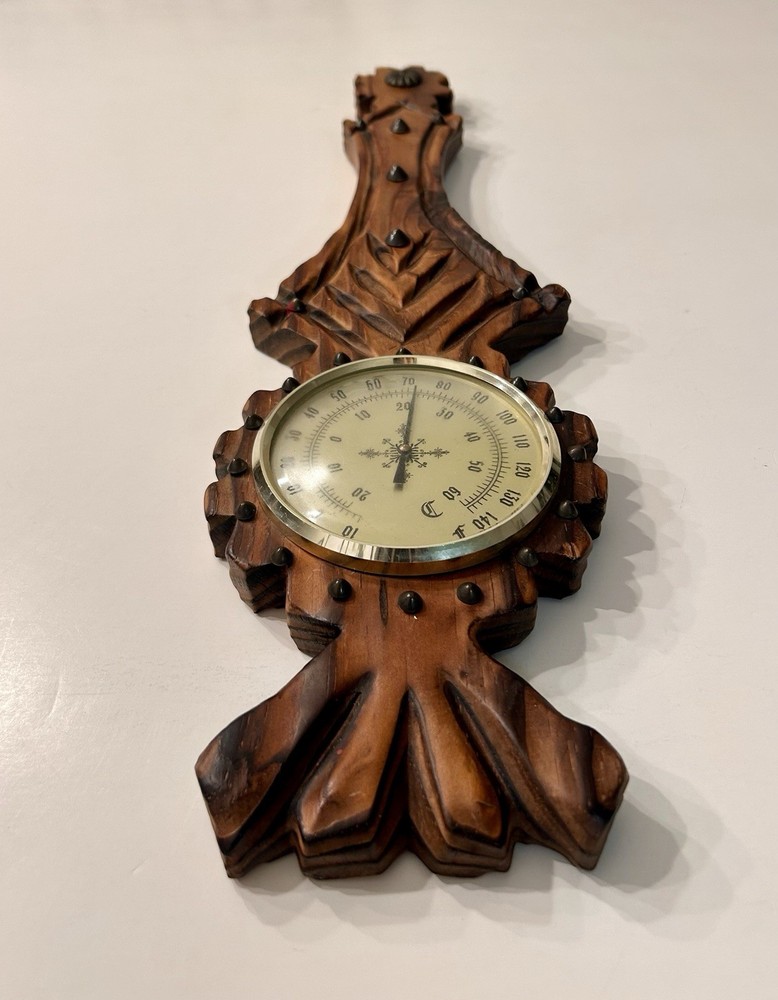 Vintage Carved Oak Wall Hanging Barometer