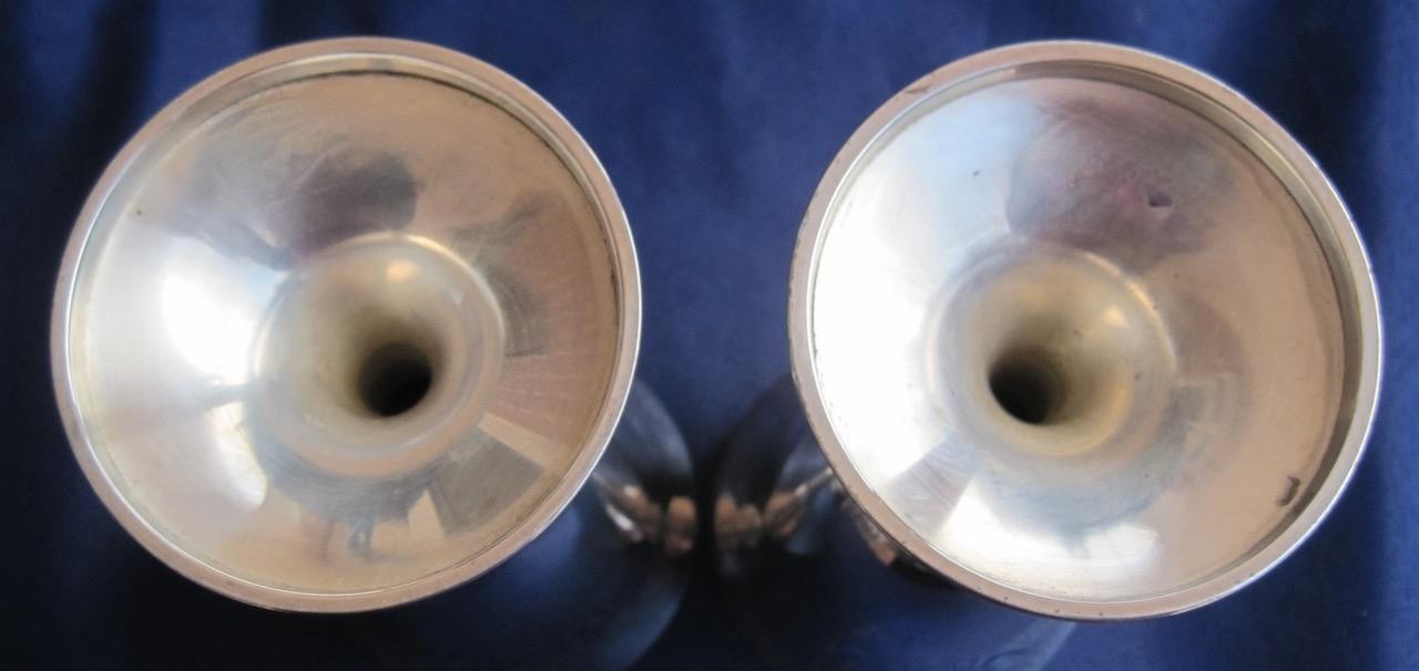 2 Sterling Silver Goblets Manchester #954 6.5 in tall 10 oz capacity 244 grams