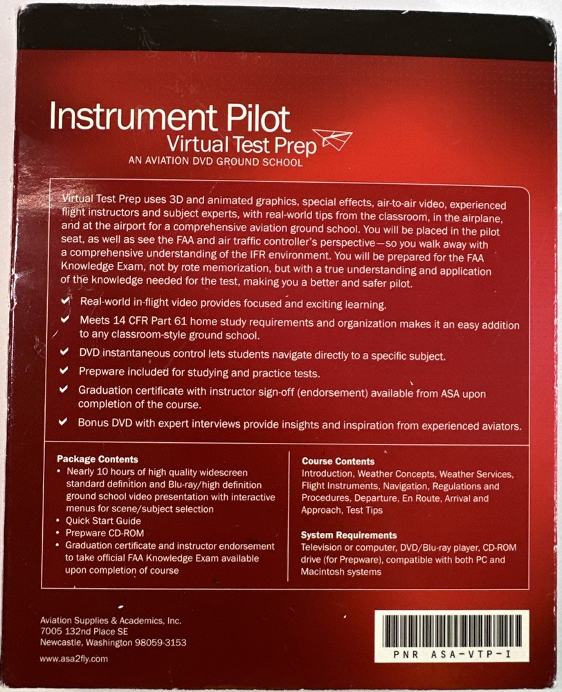 Instrument Pilot Virtual Test Prep - ASA VTP-I Comprehensive Video Ground School