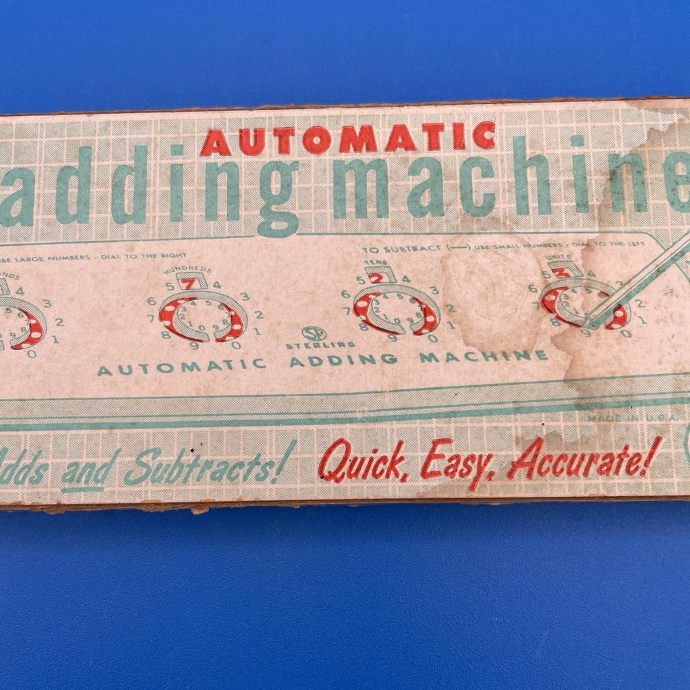 Vintage 1960's Automatic Adding Machine Dial-A-Matic With Stylus Complete In Box