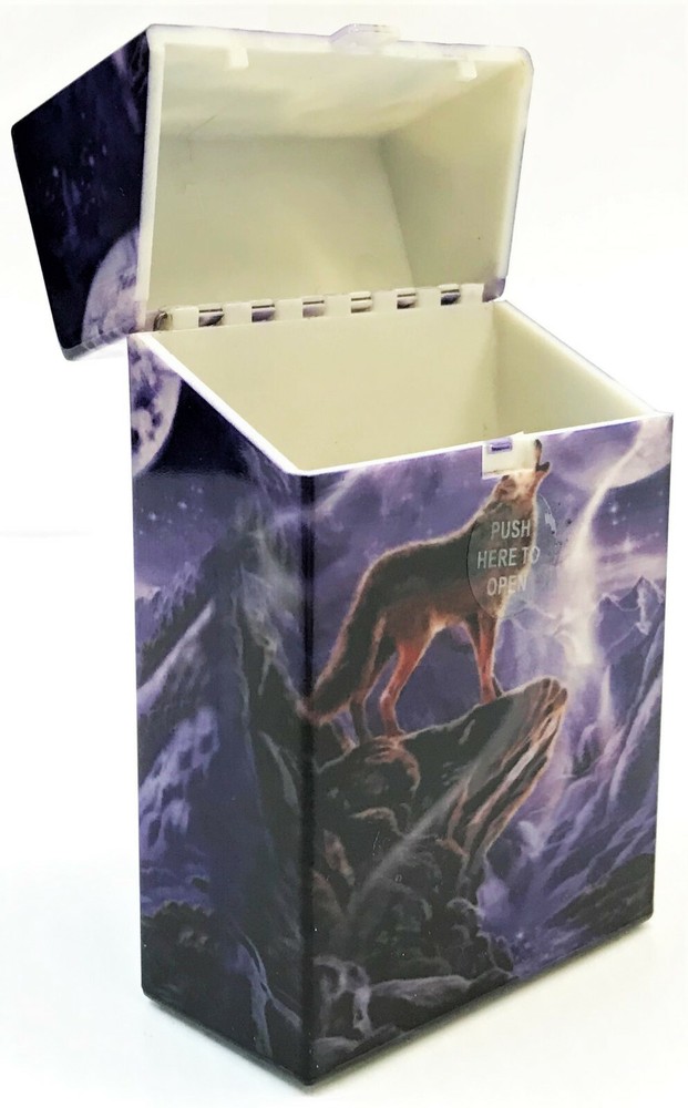 Eclipse Wolf Design Hard Plastic Crushproof Cigarette Case, 2ct, Kings 3116D17-2