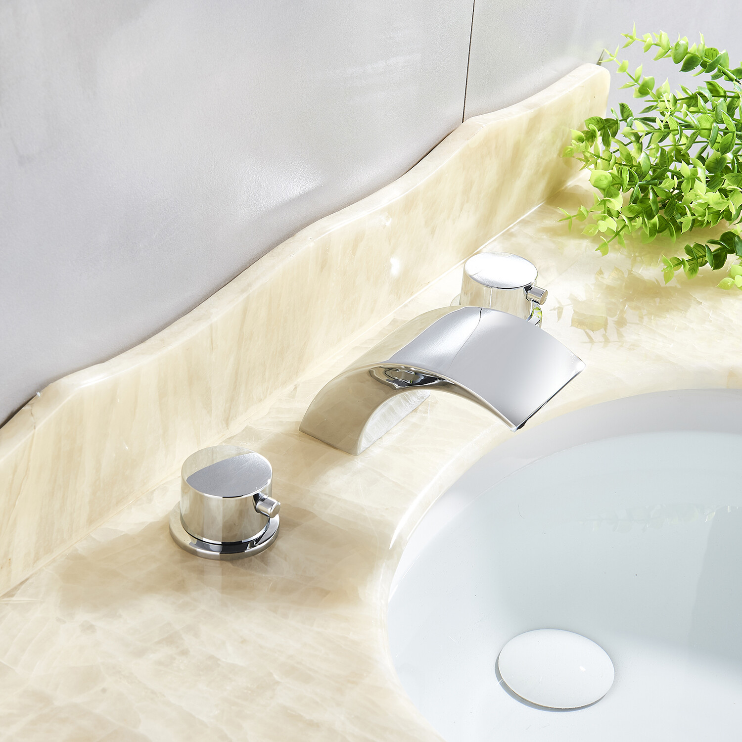 Bathroom Faucet Waterfall 8 inch Widespread Basin Sink Mixer Tap Chrome Finish