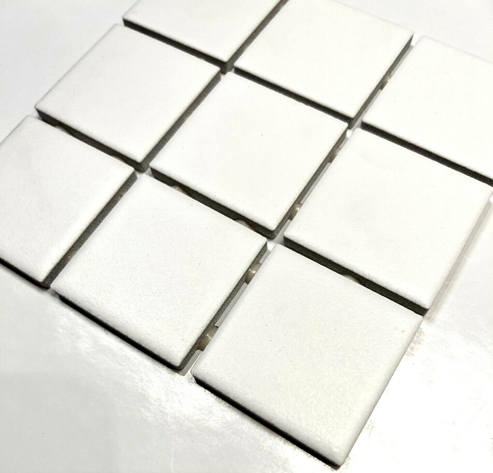 2x2 Essential White Matte Subway Ceramic Tile Kitchen Backsplash (6x6 sheet)