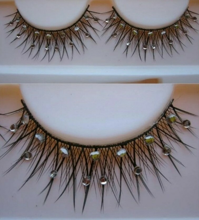 False Eyelashes with Fake Studs + Lash Glue