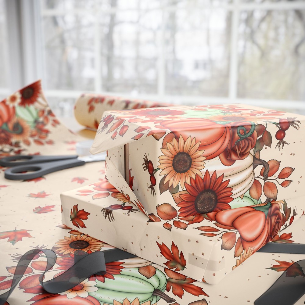 Autumn Fall Pumpkin Wrapping Papers