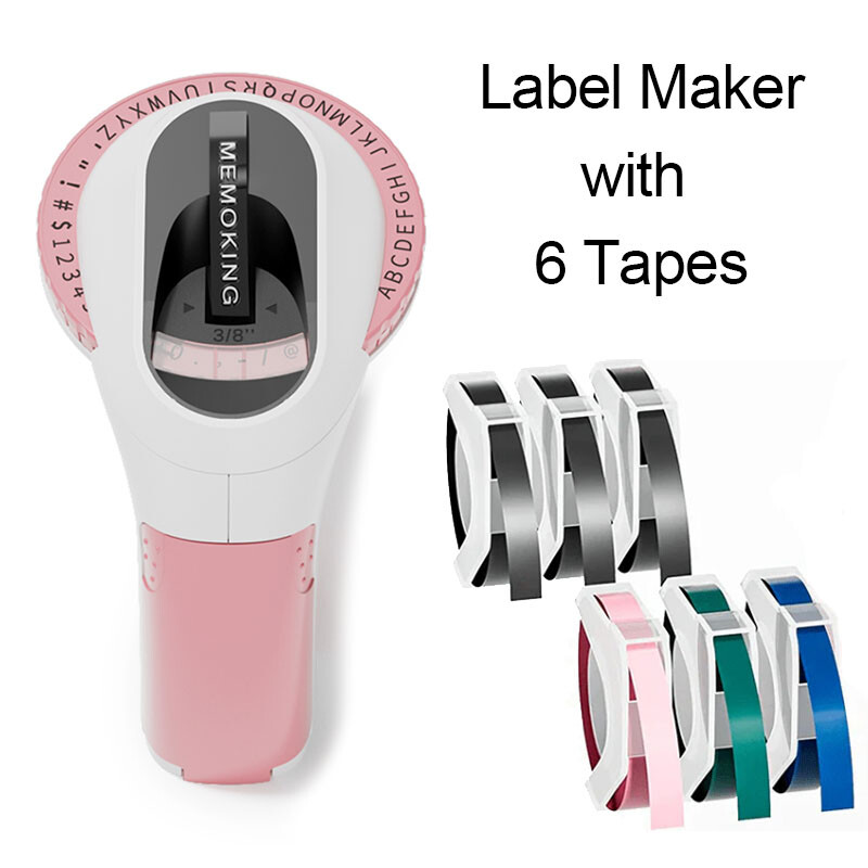 Phomemo E975 3D Embossing Label Maker with 6 Tapes 3/8" for Dymo Omega Xpress